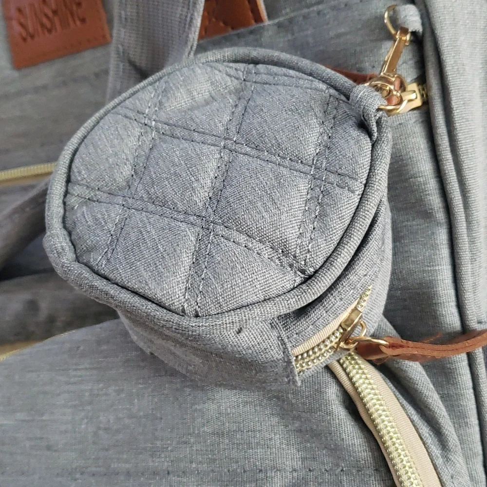 Sunshine Gray Backpack Diaper Bag Multifunction Like New